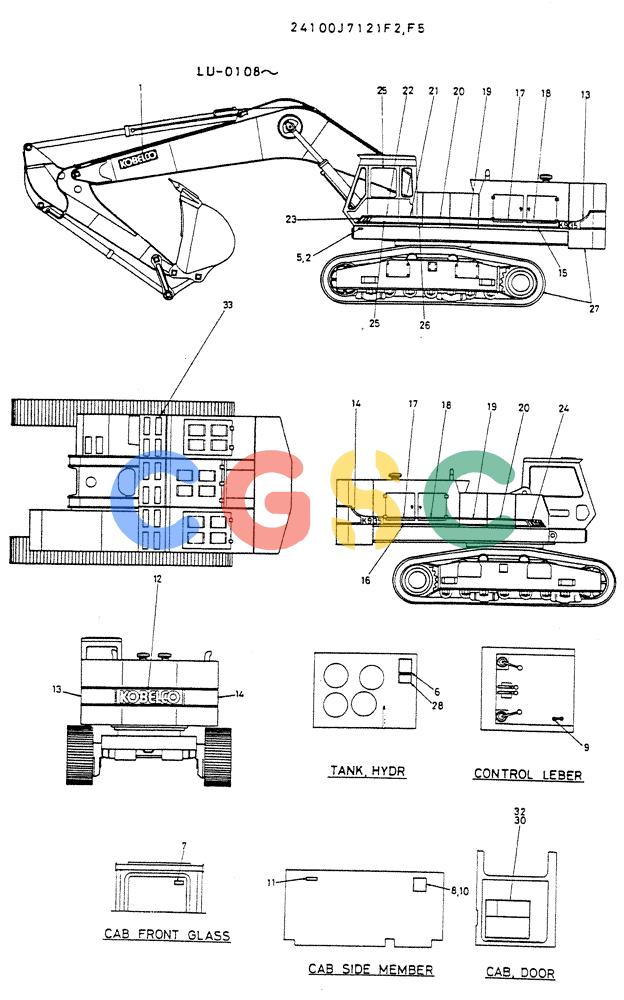 神钢零件查询(K935) - EXCAVATOR SUPPLEMENT ASN LU00154 (1/76-12/03) (09-025) - TOOL ASSY (FOR NORWAY) Kobelco