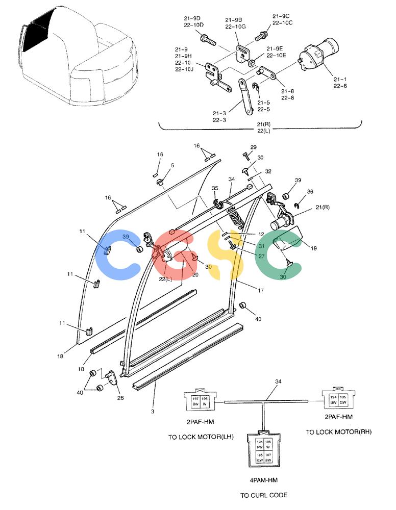 纽荷兰零件查询(EH70) - MIDI CRAWLER EXCAVATOR (N.A.) (1/05-) (108) - WINDOW ASSEMBLY, FRONT (WITH POWER WINDOW) New Holland Constructuion