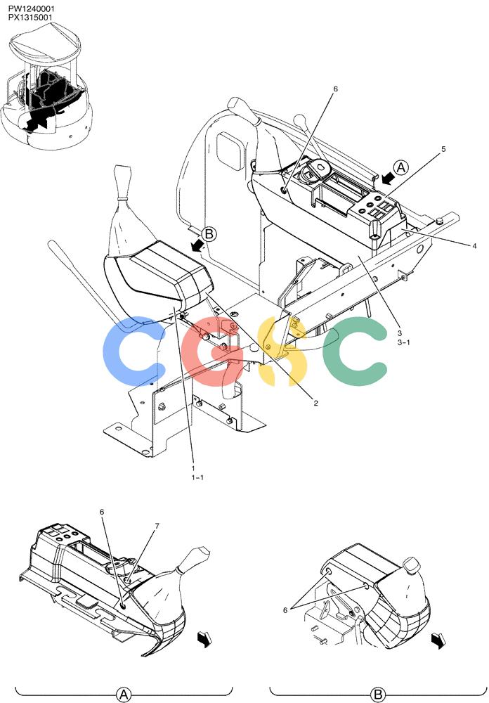 纽荷兰零件查询(E35SR) - COMPACT CRAWLER EXCAVATOR ASN PX13-15001 (N6TN61732) (NA) (1/06-) (01-025) - COVER ASSY New Holland Constructuion