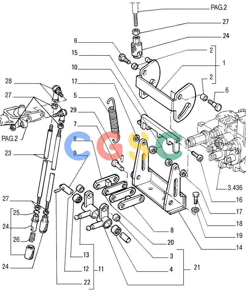 纽荷兰零件查询(FD255) - CRAWLER DOZER (N.A. VERSION) (7/95-) (3.437[01]) - CONTROL VALVE LINKAGE New Holland Constructuion
