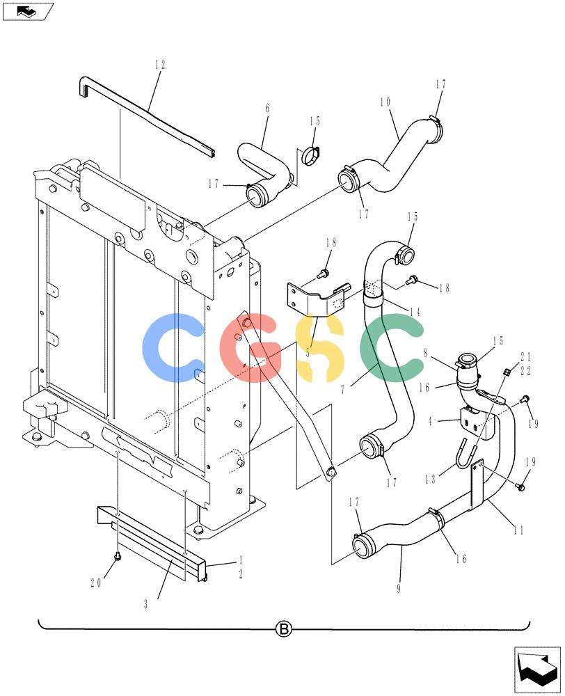 纽荷兰零件查询(E70BSR) - COMPACT CRAWLER EXCAVATOR ASN YT06-18001 (01-008[03]) - RADIATOR GROUP New Holland Constructuion