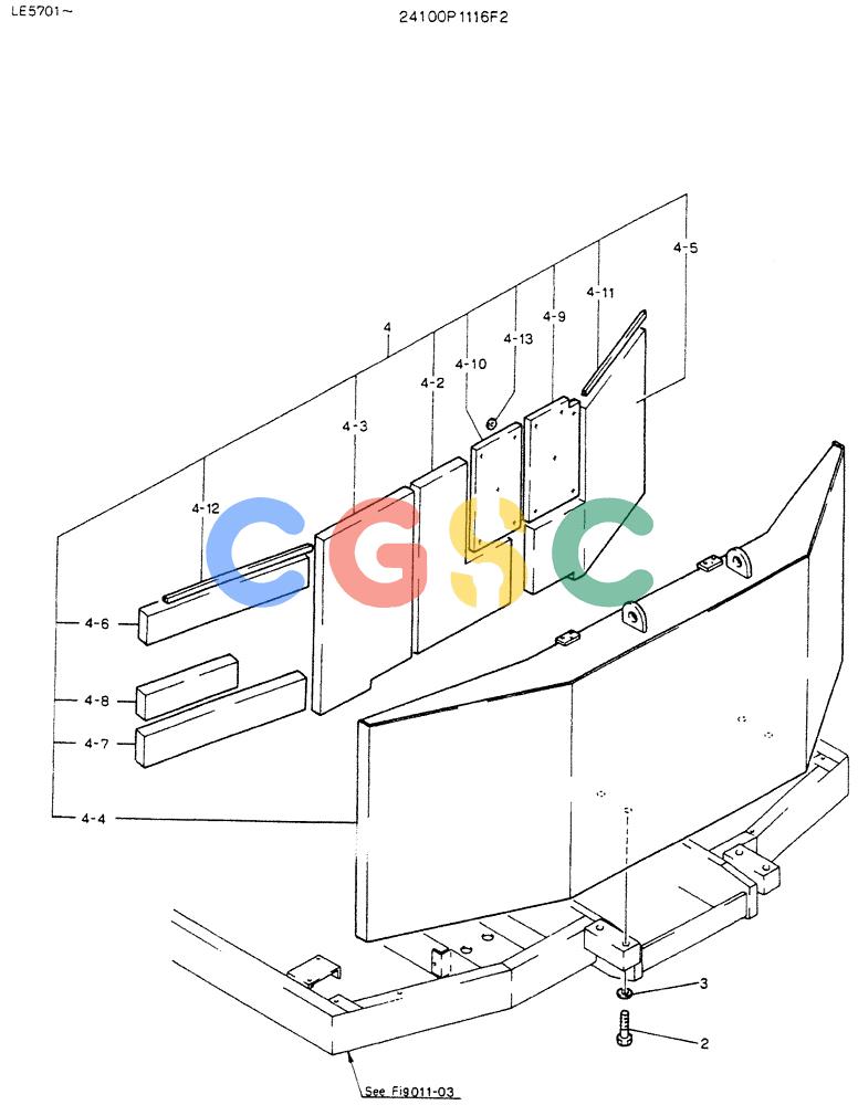 神钢零件查询(K903C) - EXCAVATOR ASN LE5701 (1/87-12/03) (00-005) - COUNTER-WEIGHT ASSY, P/N 24100P1116F2 Kobelco