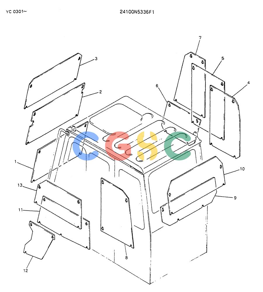 神钢零件查询(K912LC) - MARK II EXCAVATOR ASN YC0301-0737 (1/88-12/03) (08-001) - GUARD ASSY Kobelco