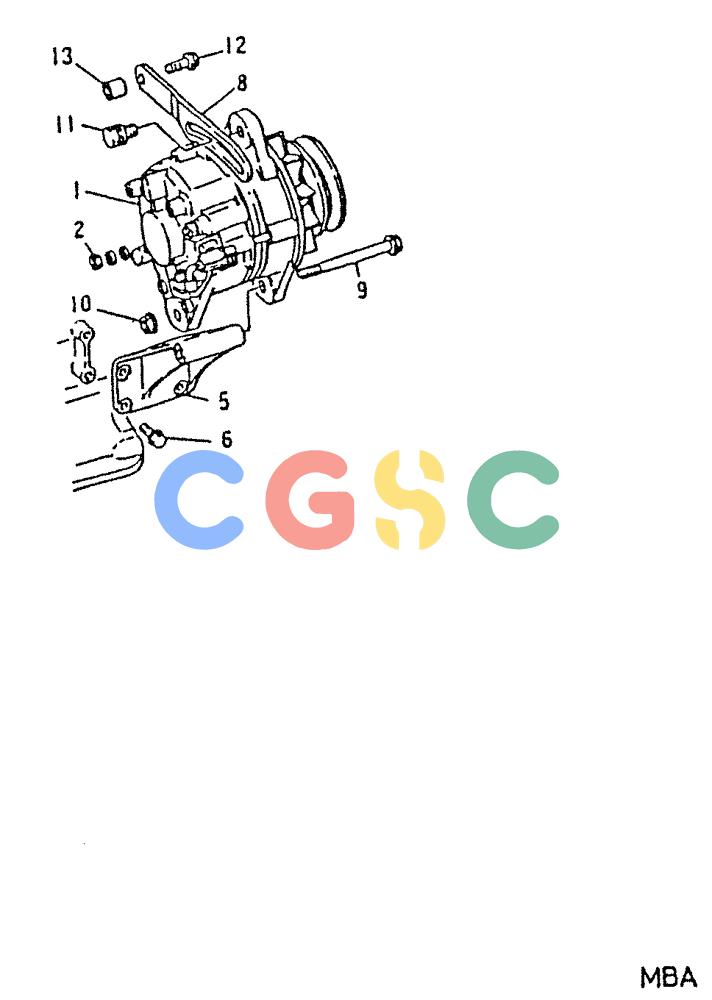 神钢零件查询(6D22-TC) - MITSUBISHI DIESEL ENGINE - K912, K912LC, & K916 (1/83-12/06) (04-008) - ALTERNATOR GENERAL 050-130B Kobelco