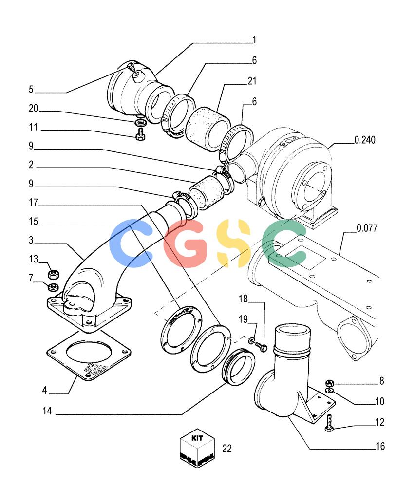 纽荷兰零件查询(FL175) - CRAWLER LOADER (N.A. VERSION) (6/92-) (0.241[01]) - PIPING - TURBOCHARGER New Holland Constructuion