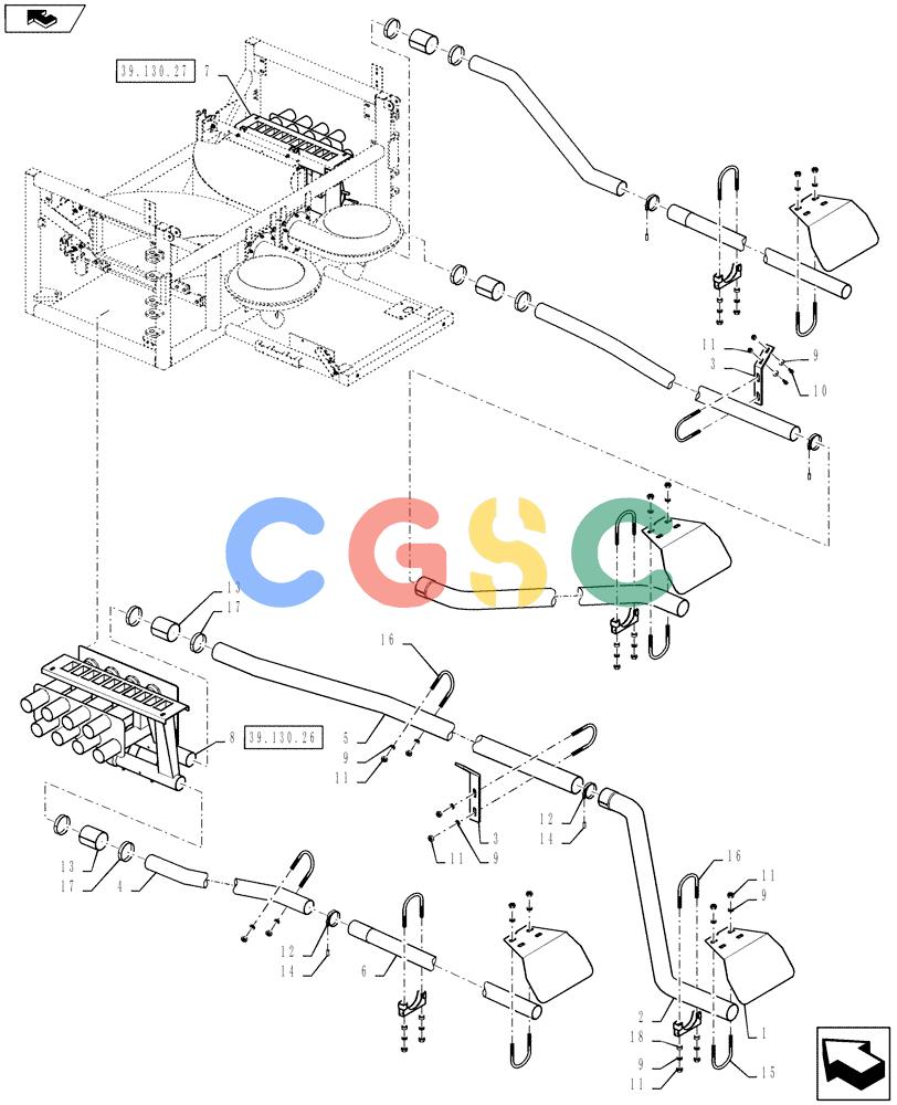 凯斯零件查询(810) - FLEX-AIR APPLICATOR - 2012 (2/12-) (39.130.25) - 70' BOOM REAR TUBES, 2-1/2" TUBES Case Agriculture