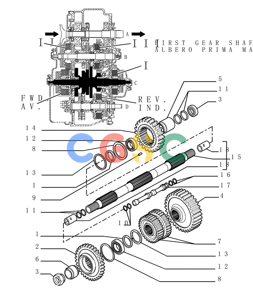 纽荷兰零件查询(DC180.B) - CRAWLER DOZER TIER 2 (3/03-) (1.211[17]) - TRANSMISSION - COMPONENTS New Holland Constructuion