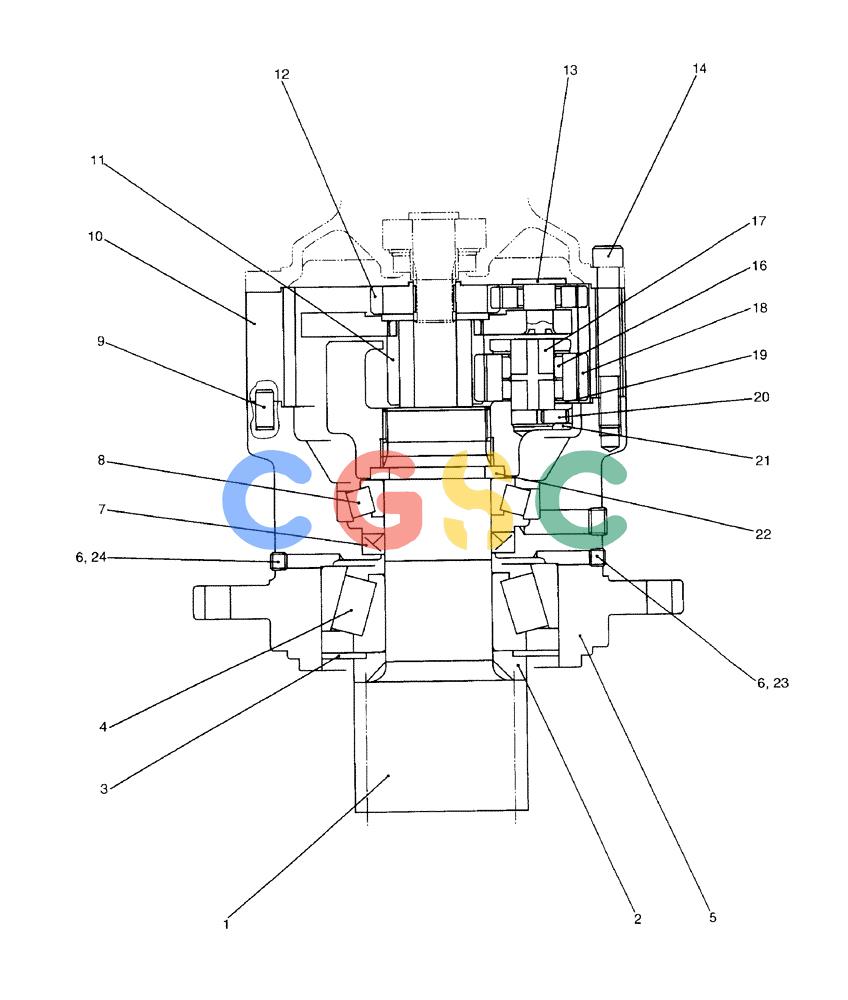 纽荷兰零件查询(EH80) - MIDI CRAWLER EXCAVATOR ASN LF04-02000 (N4TA18001 thru N4TA18010, ASN N5TA18011 -) (NA) (1/ (211) - REDUCTION ASSEMBLY (SWING) New Holland Constructuion