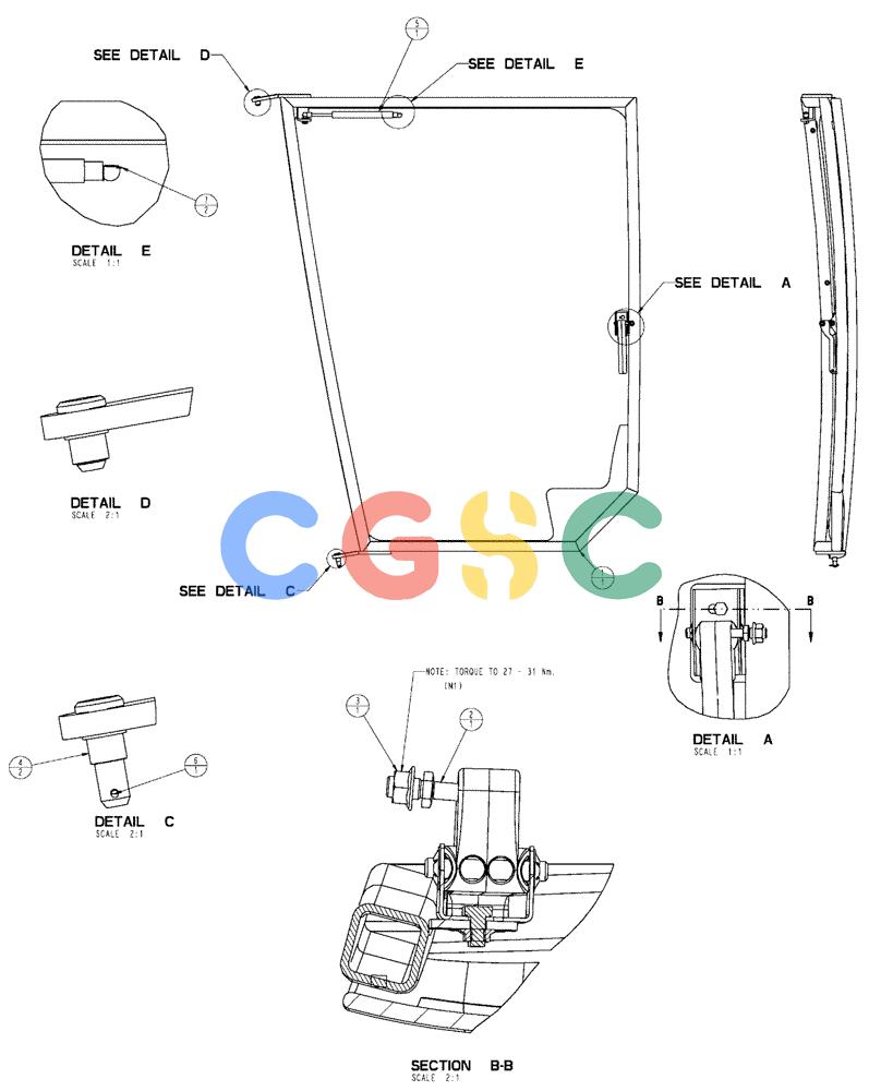 凯斯零件查询(FLX3510) - FLOATER (8/04-8/06) (01-021[01]) - RH CAB WINDOW GROUP Case Agriculture