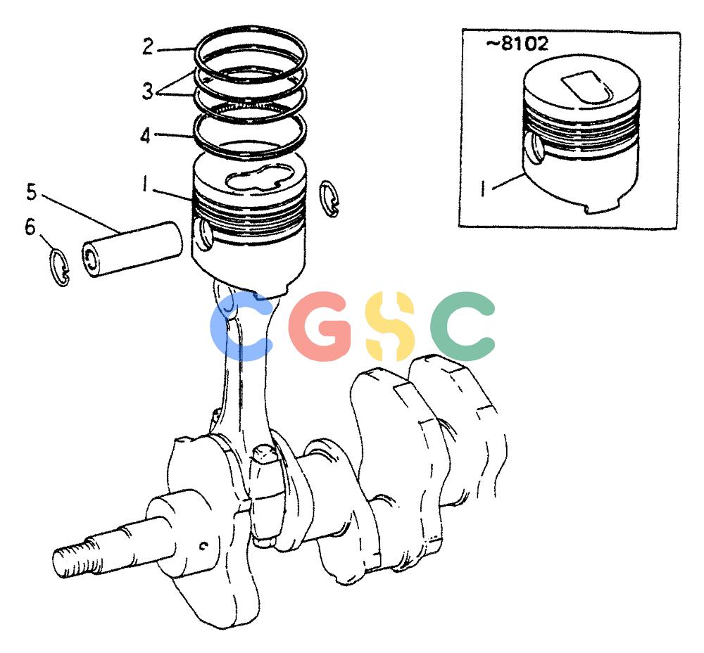 神钢零件查询(65R5P) - MITSUBISHI DIESEL ENGINE - LK300A WHEEL LOADER (1/06-12/06) (02-001) - PISTON Kobelco