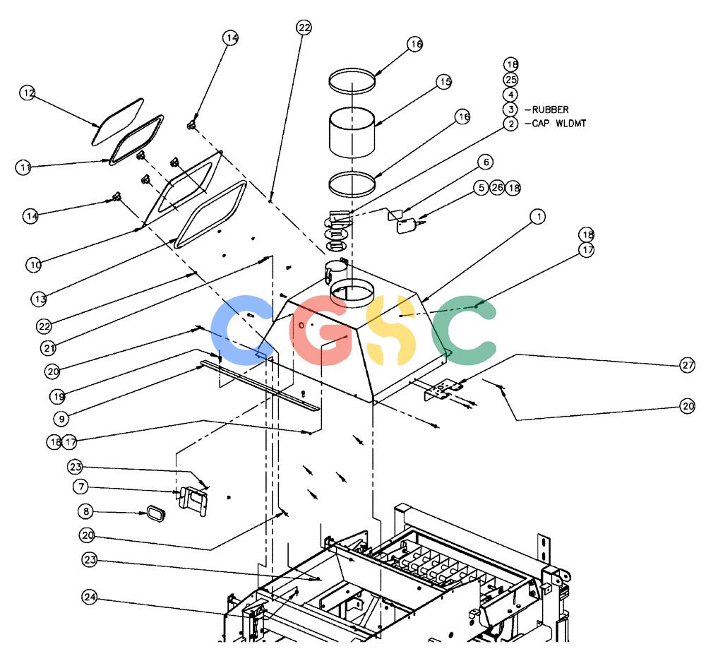 凯斯零件查询(438) - FLEX-AIR APPLICATOR - 2003 (3/03-10/03) (04-011) - HOPPER GROUP, FLEX, 60’ & 70’ Case Agriculture