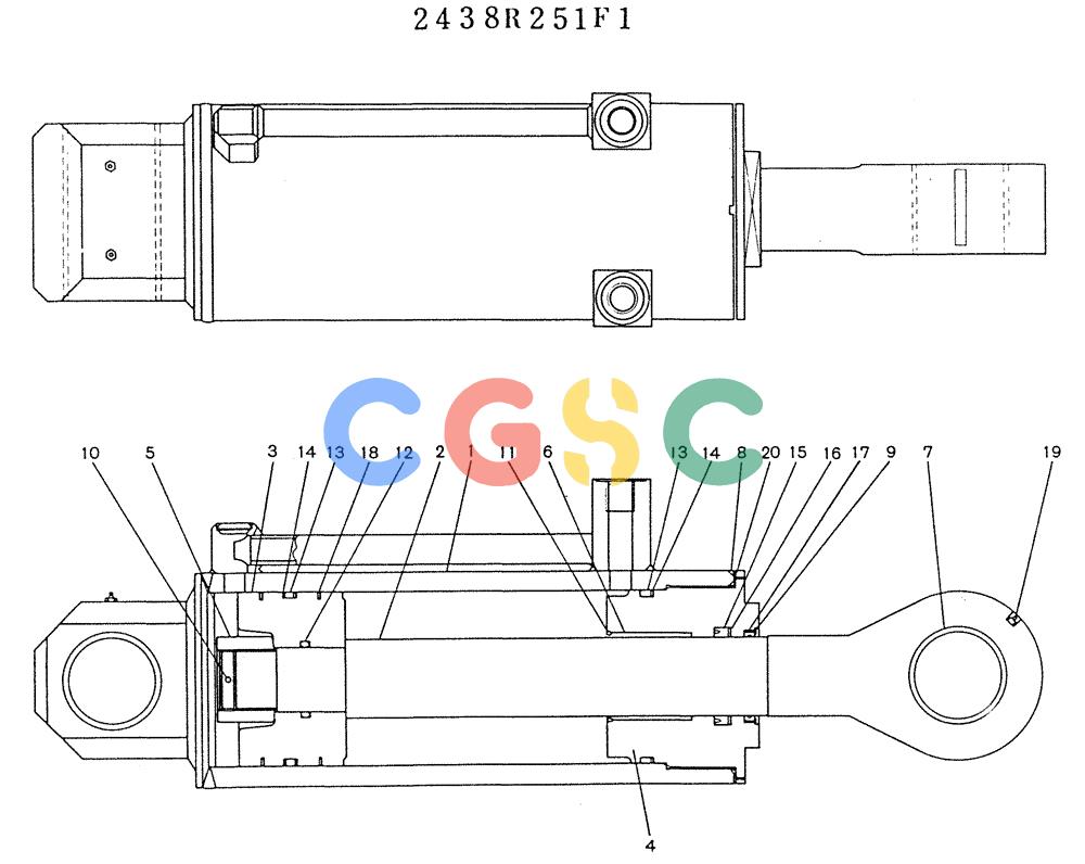 神钢零件查询(K905) - MARK II EXCAVATOR BTW LP2401-LP3407 (1/00-12/03) (11-039) - CYLINDER ASSY (P/N 2438R251F1) Kobelco