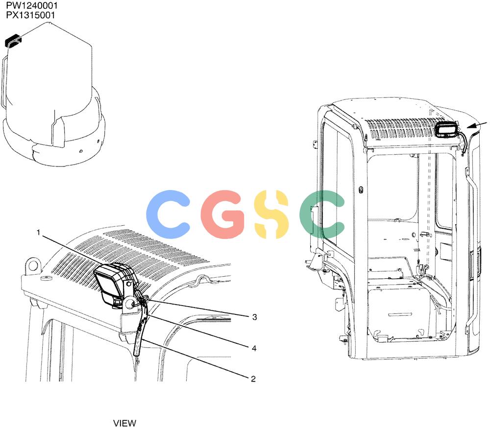 纽荷兰零件查询(E35SR) - COMPACT CRAWLER EXCAVATOR ASN PX13-15001 (N6TN61732) (NA) (1/06-) (01-049) - LIGHT INSTAL New Holland Constructuion