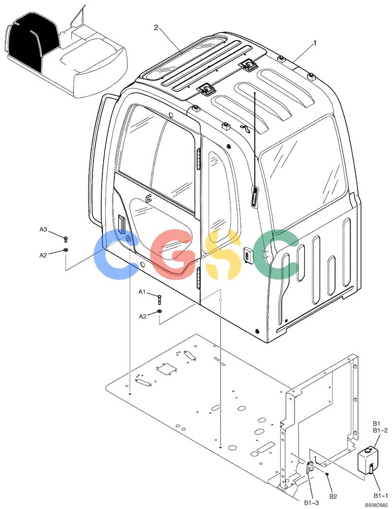 纽荷兰零件查询(E215B) - CRAWLER EXCAVATOR - TIER 3 (NA) - ASN N7DA21001 (1/07-) (1.049[00]) - CAB INSTALLATION (YN02C00151F1) New Holland Constructuion