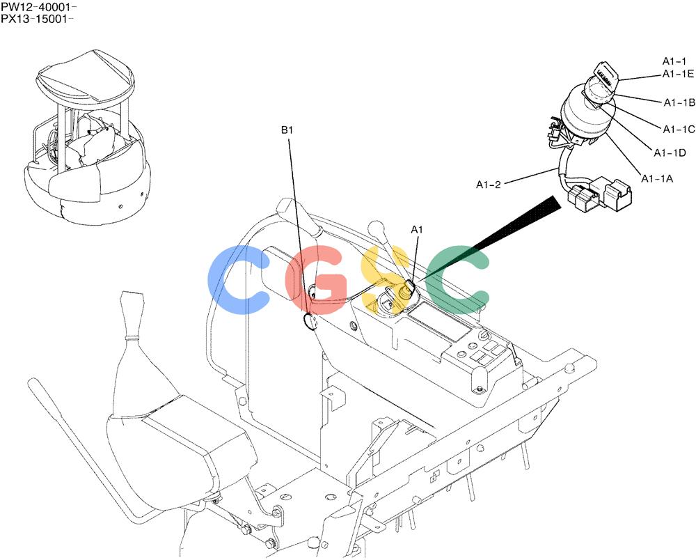 纽荷兰零件查询(E35SR) - COMPACT CRAWLER EXCAVATOR ASN PX13-15001 (N6TN61732) (NA) (1/06-) (01-056) - KEY ASSY New Holland Constructuion