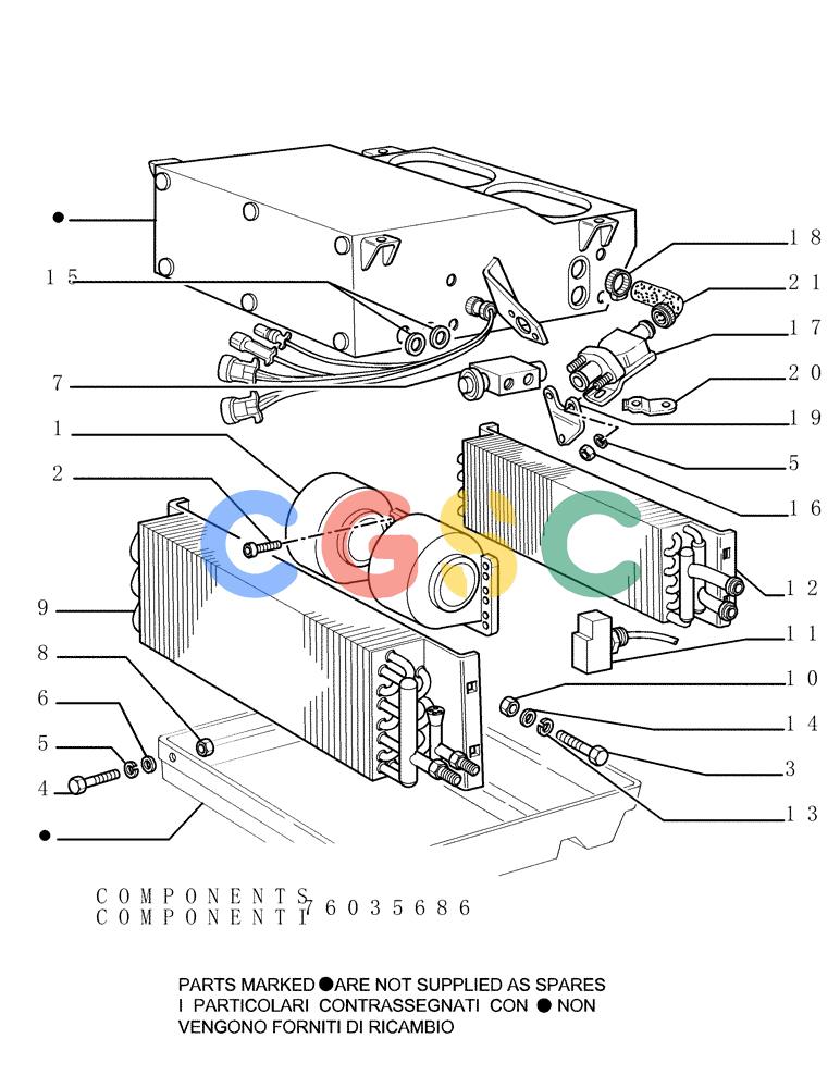 纽荷兰零件查询(DC180PS) - CRAWLER DOZER (11/00-) (9.652[26]) - AIR CONDITIONING - HEATER - OPTIONAL CODE 76069709 New Holland Constructuion