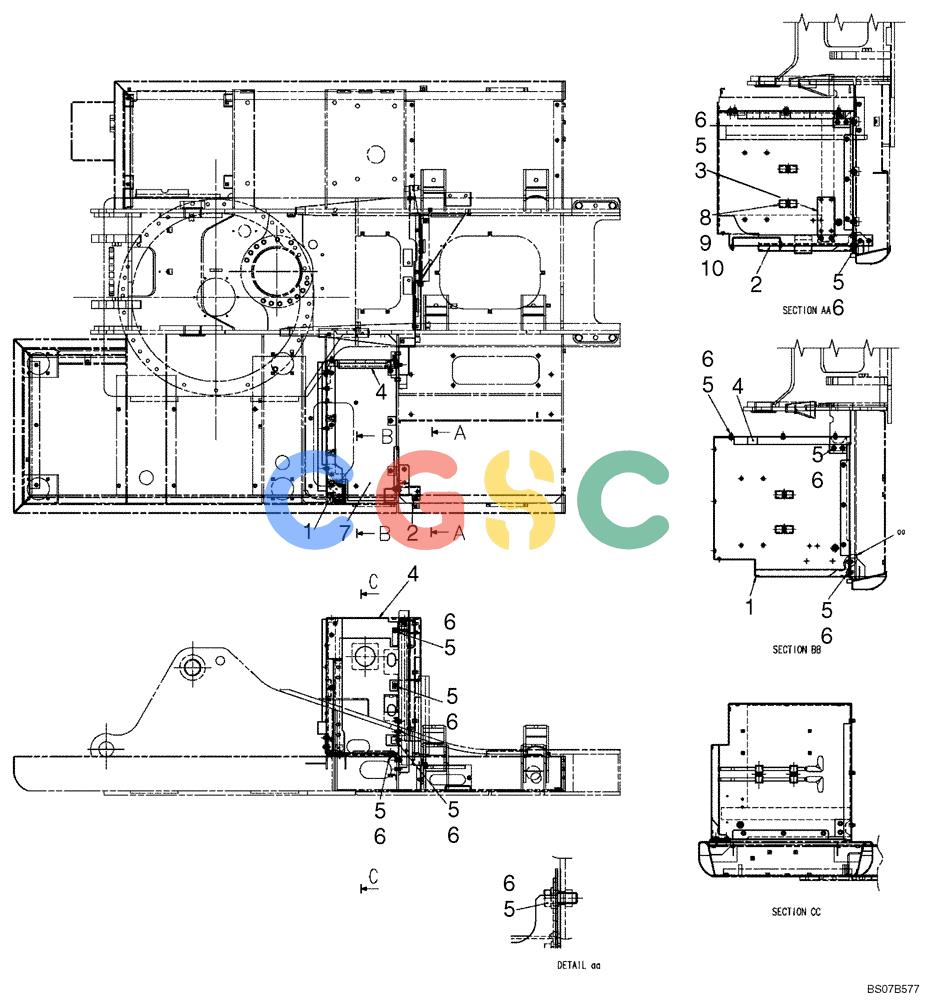 神钢零件查询(SK170-8) - ACERA MARK III EXCAVATOR - TIER 3 (NA) ASN YM04-U1601 - (5/07-12/12) (02-55-01[00]) - GUARD INSTALLATION, (PARTITION) (YM21C00014F1) Kobelco