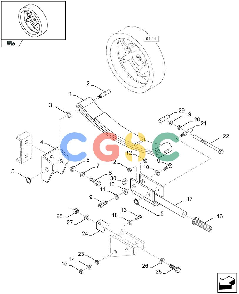 凯斯零件查询(LBX432S) - BIG RECTANGULAR BALER (3/03-12/08) (01.12[01]) - FLYWHEEL BRAKE - C443 Case Agriculture