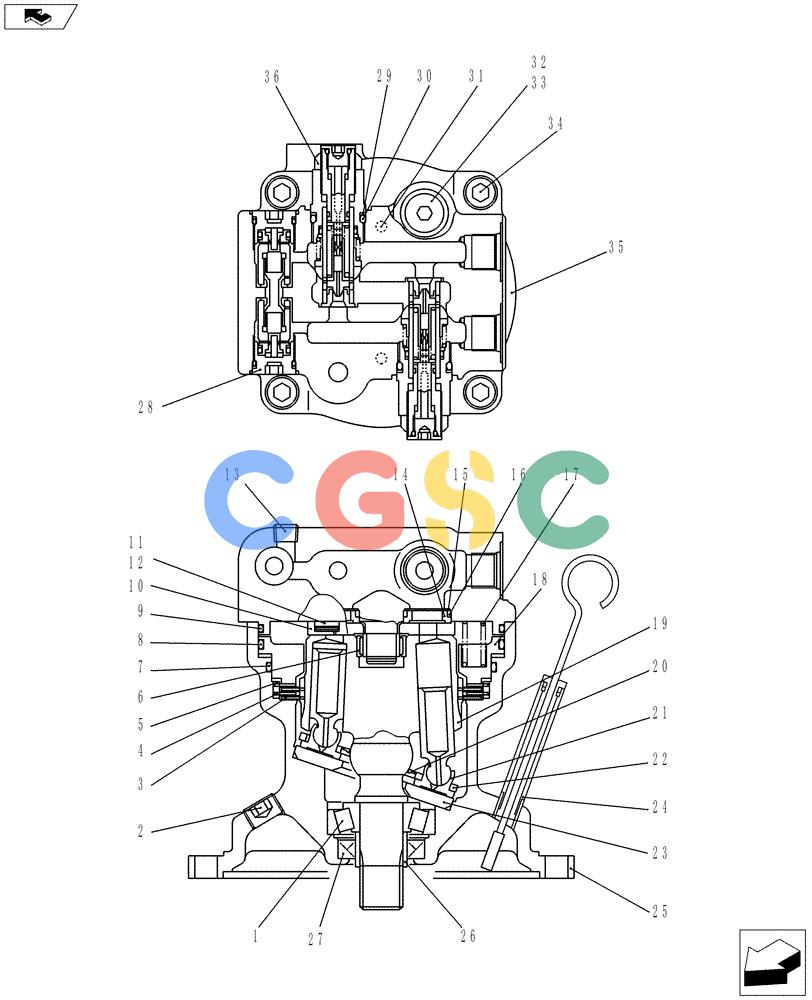 纽荷兰零件查询(E70BSR) - COMPACT CRAWLER EXCAVATOR ASN YT06-18001 (01-016[02]) - SWING MOTOR INSTALLATION New Holland Constructuion