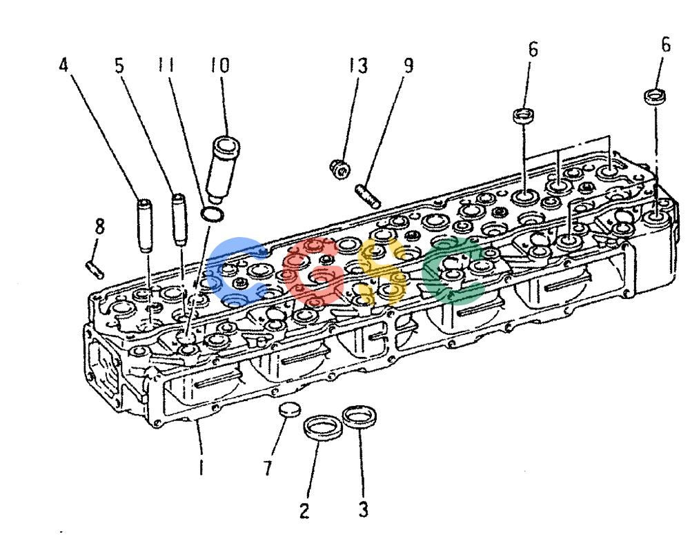 神钢零件查询(6D16-T) - MITSUBISHI DIESEL ENGINE - K909LC & MD240BLC (1/87-12/06) (08-003) - CYLINDER HEAD REPAIR KIT Kobelco