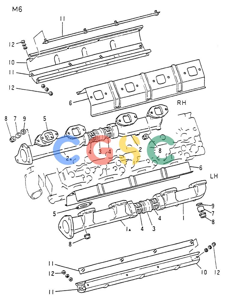 神钢零件查询(8DC9-T) - MITSUBISHI DIESEL ENGINE - K914 & K975 (1/79-12/06) (01-019[3]) - EXHAUST MANIFOLD Kobelco