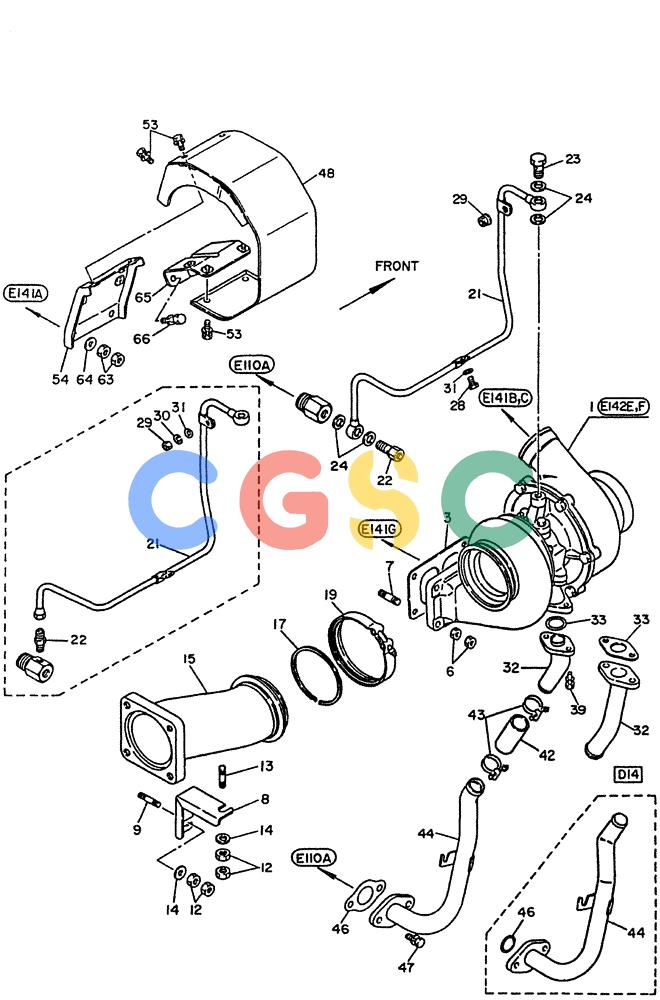 神钢零件查询(PE6T04) - NISSAN DIESEL ENGINE - LK900 & LK700A W/TURBO (1/03-12/06) (03-007[04]) - TURBO-EXHAUST, (FITTING PARTS) Kobelco