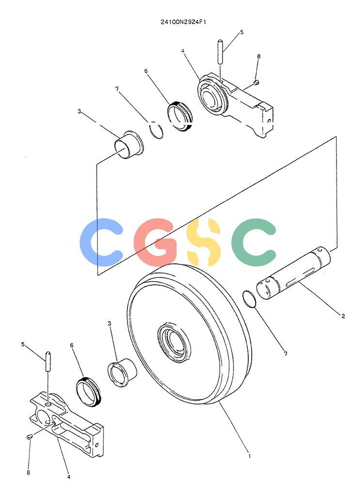 神钢零件查询(K905LC) - MARK II EXCAVATOR BTW YP1001 - YP1281. (4/89-12/03) (06-002) - IDLER ASSY Kobelco