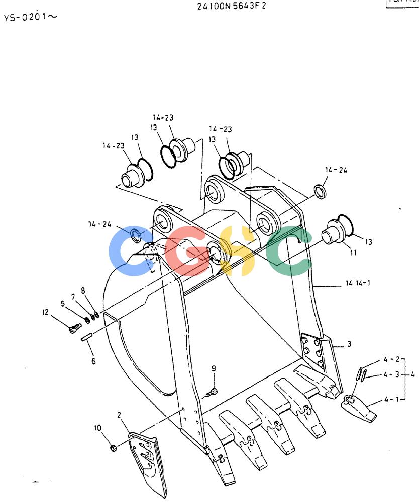 神钢零件查询(MD450BLC) - EXCAVATOR BTW TS0201 - TS0394 (1/80-12/06) (07-004) - BUCKET ASSY Kobelco
