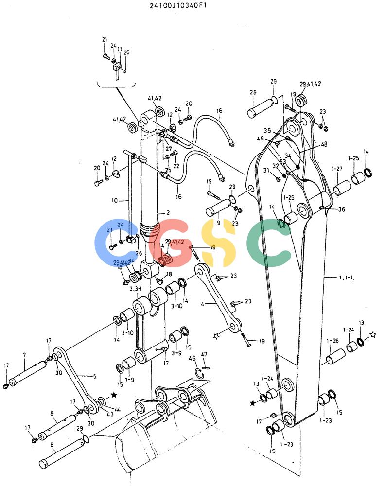 神钢零件查询(MD320BLC) - EXCAVATOR BTW YC0301 - YC0747 (1/80-12/06) (07-003) - ARM ASSY, 3.1M (10FT-2IN) Kobelco