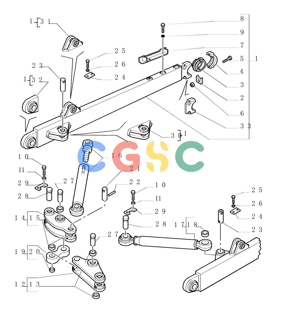 纽荷兰零件查询(DC180.B) - CRAWLER DOZER TIER 2 (3/03-) (9.467[01]) - PUSHBEAMS AND STRUTS (HSU) - OPTIONAL CODE 76090979- VERSION (01-02) New Holland Constructuion