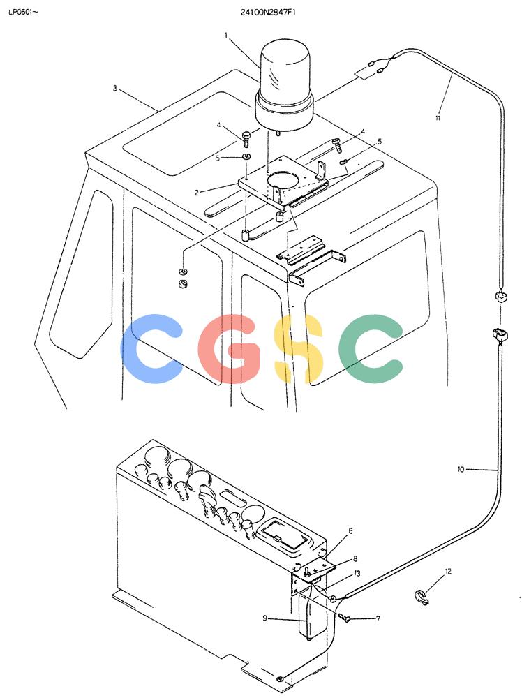 神钢零件查询(K905LC) - EXCAVATOR BTW YP0115 - YP0301 (1/85-12/03) (06-029) - LIGHT, ROTARY Kobelco