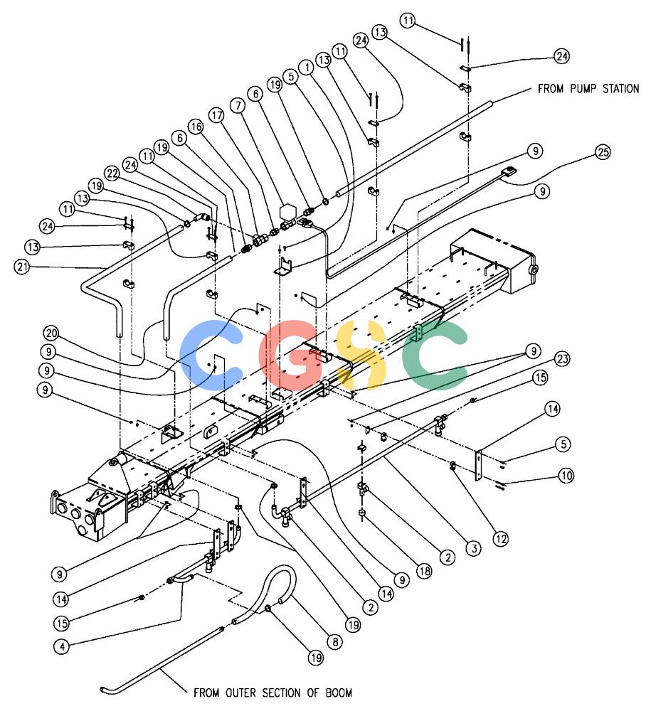 凯斯零件查询(438) - FLEX-AIR APPLICATOR - 2003 (3/03-10/03) (11-005) - WET BOOM, 2.5”, RH, INNER, 60’ Case Agriculture