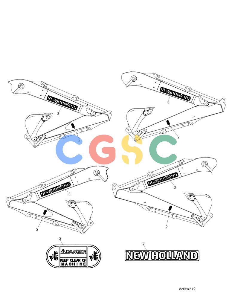 纽荷兰零件查询(E130) - CRAWLER EXCAVATOR (N.A.) (1/06-) (09 -62[00]) - DECALS (ATTACHMENT) New Holland Constructuion
