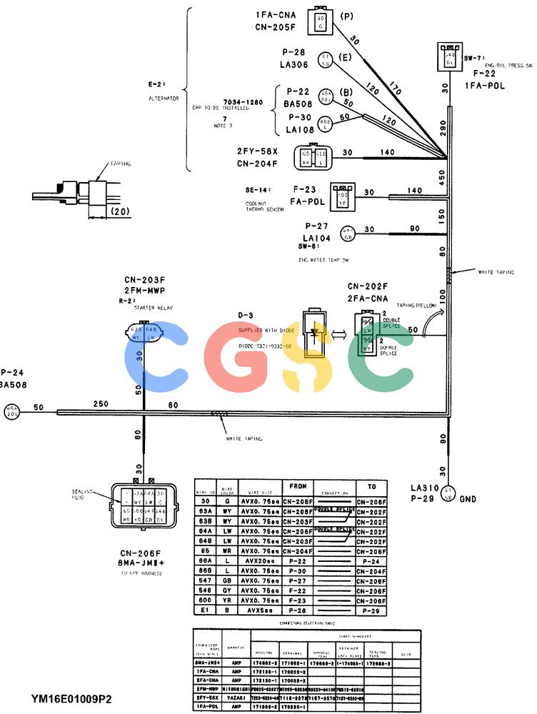 神钢零件查询(SK160LC-6E) - DYNAMIC ACERA EXCAVATOR 08/2004 ASN YM03U0523 (8/04-12/07) (01-068[03]) - HARNESS ASSY, ENGINE Kobelco