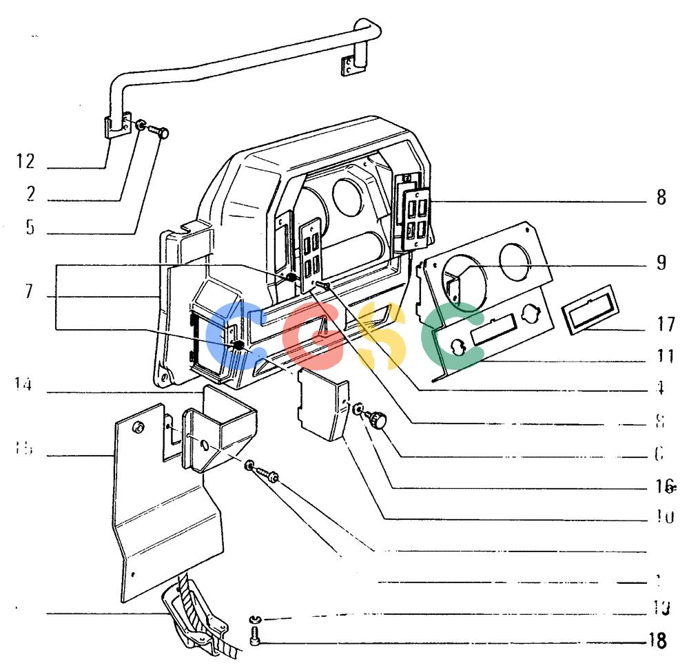 纽荷兰零件查询(FD14E) - CRAWLER DOZER (6.7230[001]) - DASHBOARD New Holland Constructuion