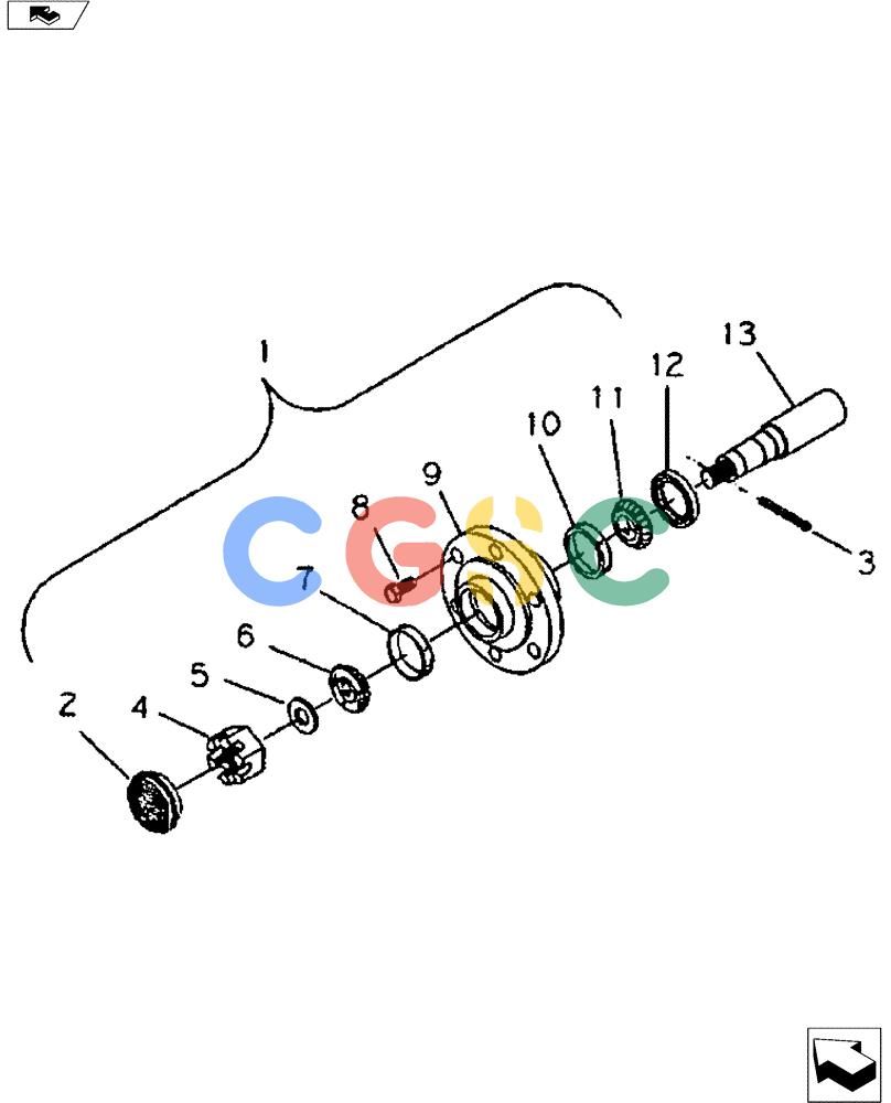 凯斯零件查询(PULL HITCH) - ATTACHMENT - DMI (1/94-) (44.100.01) - 783 HUB & SPINDLE Case Agriculture