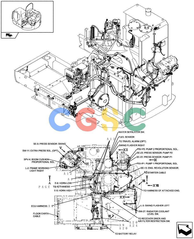 纽荷兰零件查询(E235BSR) - CRAWLER EXCAVATOR (5/07-) (1.220[12]) - ELECTRIC SYSTEM New Holland Constructuion
