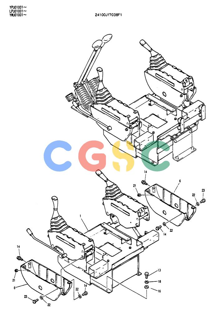 神钢零件查询(SK130LC) - EXCAVATOR BTW YPU1001 - YPU2000 (1/98-12/98) (03-001[01]) - CONTROL OPERATORS Kobelco