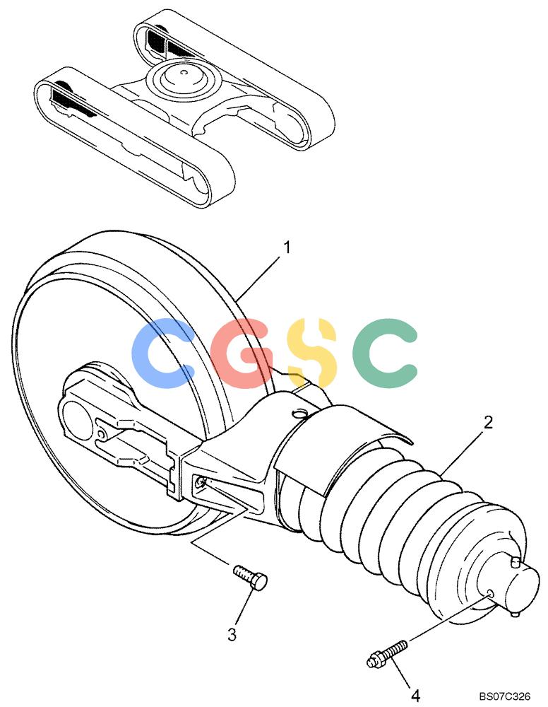 神钢零件查询(SK170-8) - ACERA MARK III EXCAVATOR - TIER 3 (NA) ASN YM04-U1601 - (5/07-12/12) (03-03[00]) - IDLER ASSY (YM52D00003F2) Kobelco