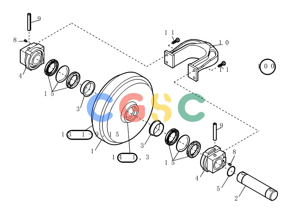 纽荷兰零件查询(EC215) - CRAWLER EXCAVATOR (11/99-) (06.160[001]) - GUIDE WHEEL INSTALL.MATERIAL (S/N 721501-UP) New Holland Constructuion