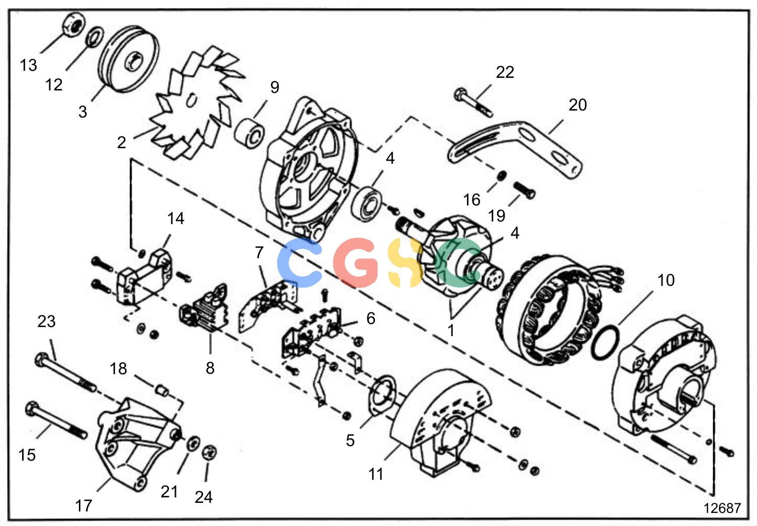 沃尔沃零件查询5.0FiPMDA; 5.0FiPMDM; 5.8FiPMDA; 5.8FiPMDMElectrical SystemAlternatorEPC Volvo Penta Parts catalog