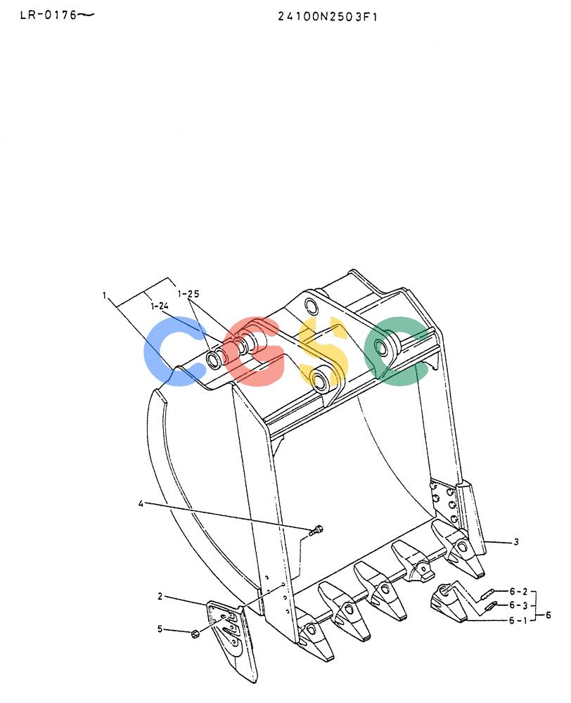 神钢零件查询(K914) - EXCAVATOR ASN LR-0143 (1/79-12/03) (08-015) - BUCKET ASSY 1.8M³ Kobelco