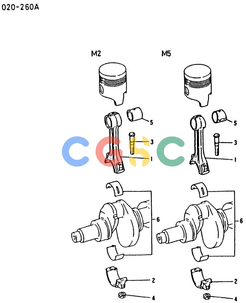 神钢零件查询(6D16-T) - MITSUBISHI DIESEL ENGINE - K909 II & K909LC II EXCAVATORS (1/87-12/06) (00-012) - CONNECTING ROD AND BEARING Kobelco