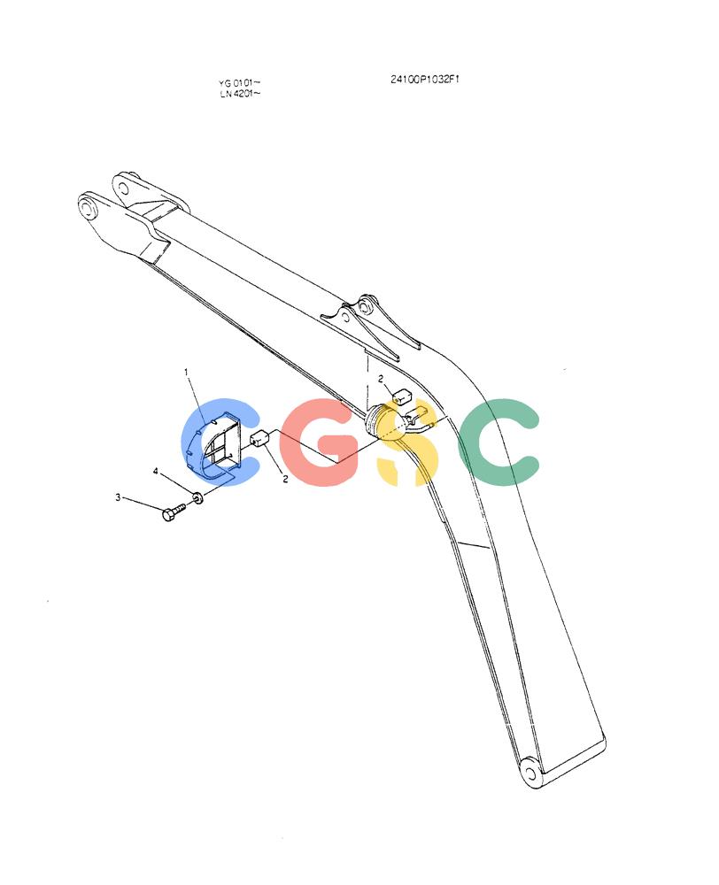 神钢零件查询(K907CLC) - EXCAVATOR BTW YG0101 - YG0500 (1/85-12/03) (08-037) - BOOM LIGHT Kobelco