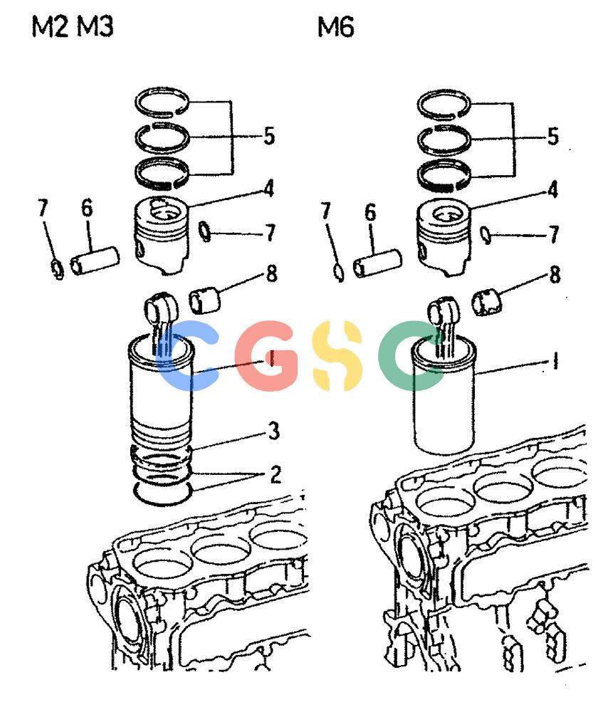 神钢零件查询(6D16-T) - MITSUBISHI DIESEL ENGINE - K909LC & MD240BLC (1/87-12/06) (08-004) - LINER & PISTON KIT Kobelco