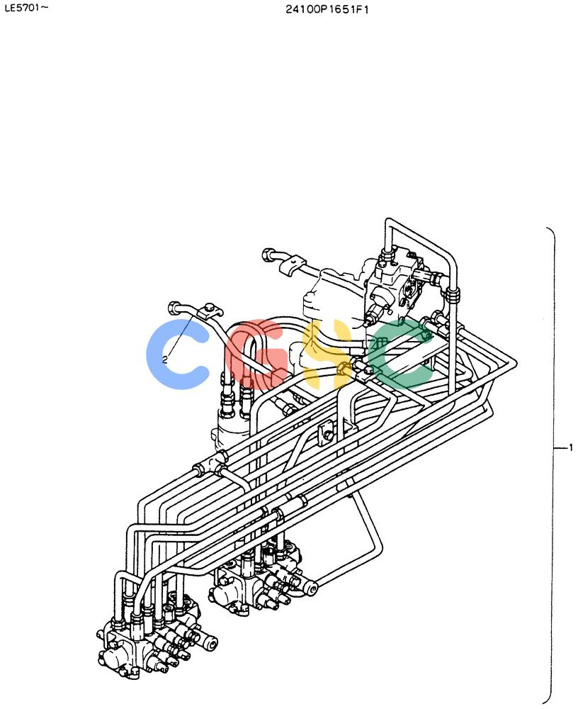 神钢零件查询(K903C) - EXCAVATOR ASN LE5701 (1/87-12/03) (07-006) - REWORK, HYDR LINES UPP (OVER ROAD ALARM), P/N 24100P1651F1 Kobelco