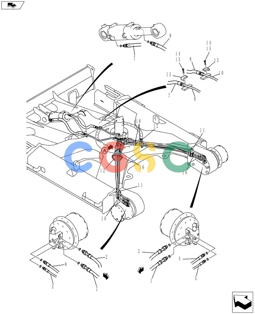 纽荷兰零件查询(E70BSR) - COMPACT CRAWLER EXCAVATOR ASN YT06-18001 (02-012[01]) - HYDRAULIC LINES, LOWER (DOZER) New Holland Constructuion