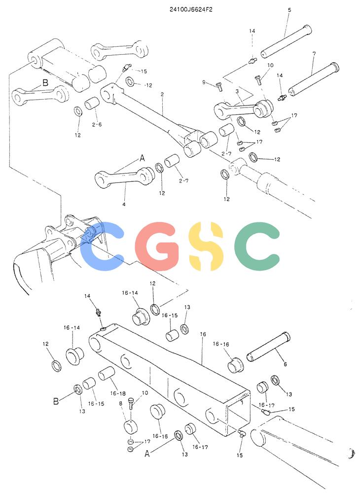 神钢零件查询(K907LC) - MARK II EXCAVATOR BTW YQU0001 - YQU0400 (1/87-12/03) (09-004) - ARM ASSY EXTENSION Kobelco