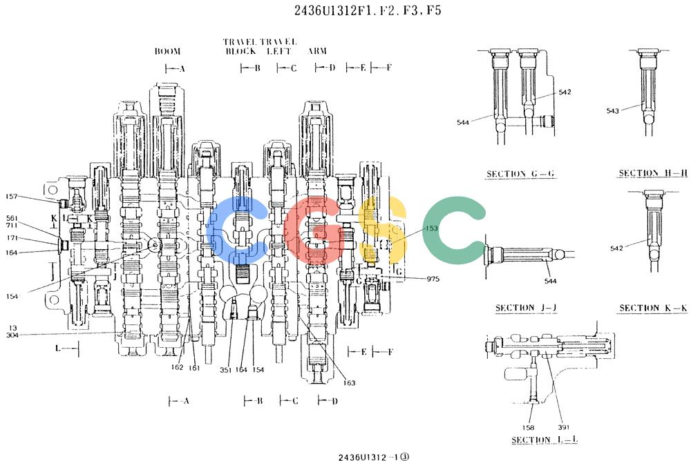 神钢零件查询(K907LC) - MARK II EXCAVATOR BTW YQ0101 - YQ0564 (1/87-12/03) (11-019[01]) - VALVE ASSY, CONTROL Kobelco