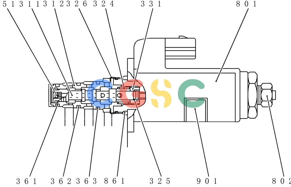 神钢零件查询(200-8) - EXCAVATOR S/N YN11-45001 - (1/06-12/09) (HC861-01-1) - VALVE ASSY, SOLENOID Kobelco